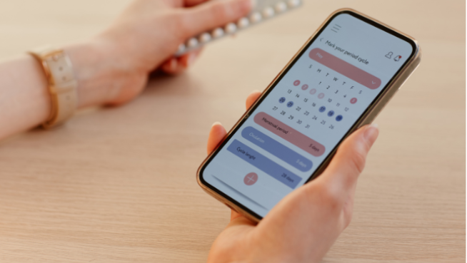 looking at a calendar on a smartphone